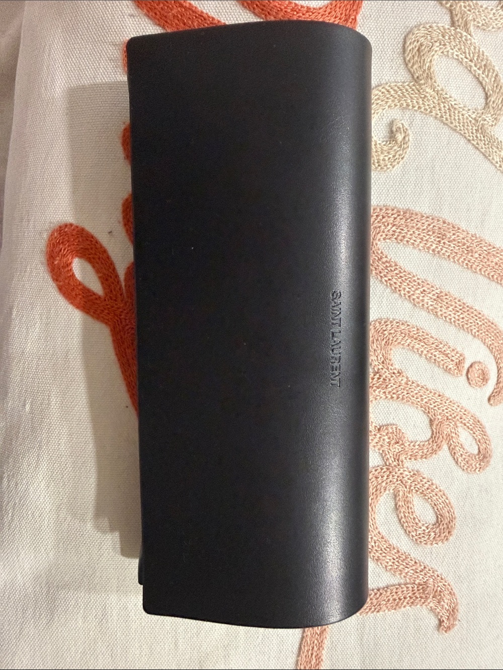 Saint Laurent Black Leather Eyewear Case